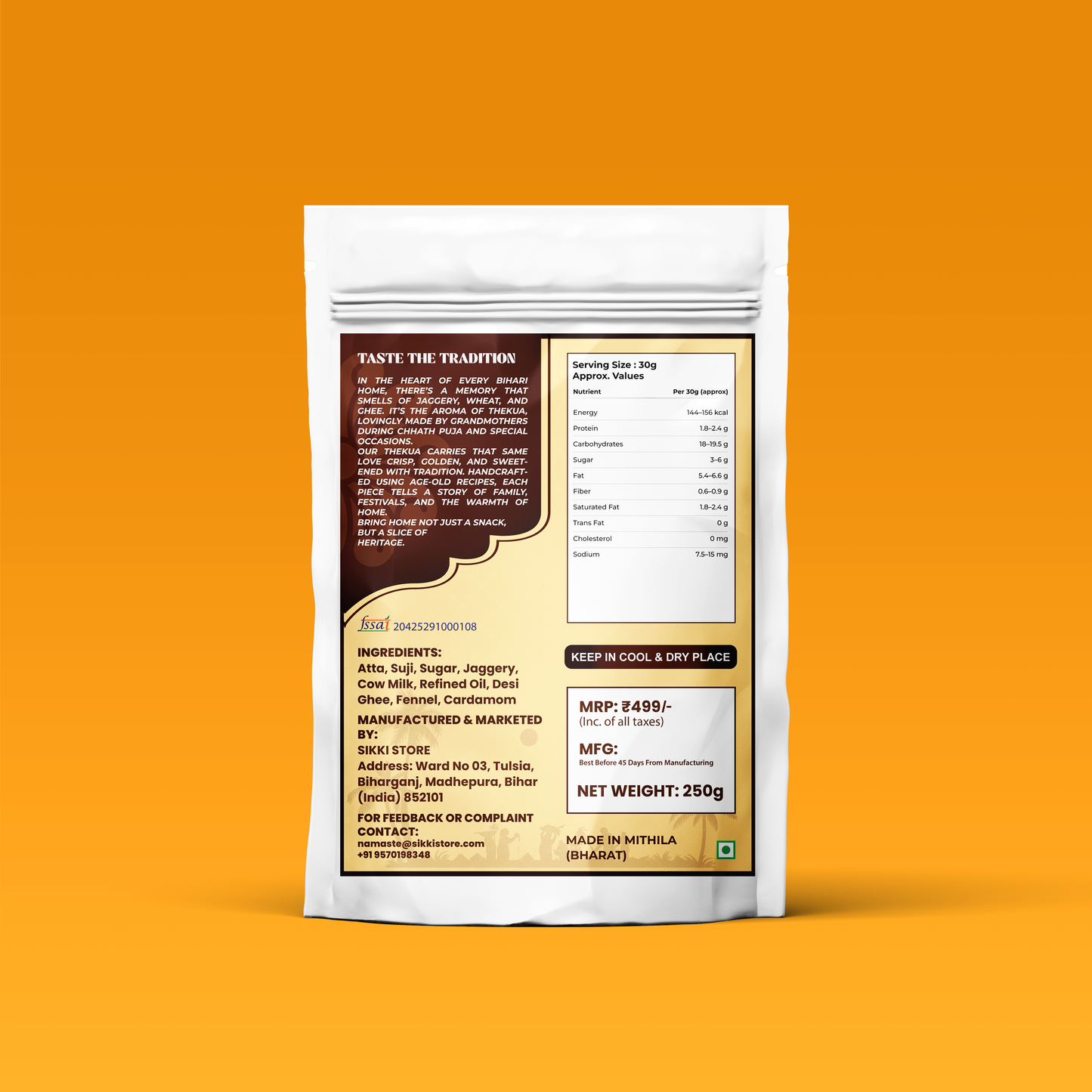 Thekua – 750g | Pack Of 3 | Handmade Traditional Sweet Snack with Desi Ghee and Extra Love